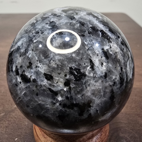 Larvikite Crystal Sphere 52mm - Picture 5 of 17